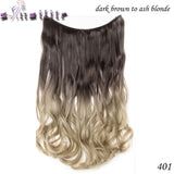 S-noilite 20 inch Invisible Wire No Clip One Piece Hair Extensions Secret Fish Line Hairpieces Silky Straight natural Synthetic